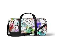Sports Gym Duffle Bags for Yoga Dancing, Overnight Weekender Travel Bag Watercolor Sketch Marine Life, Workout Carry on Shoulder Bag for Women Men