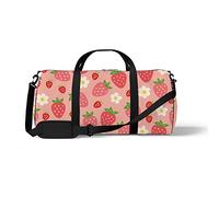 Sports Gym Duffle Bags for Yoga Dancing, Overnight Weekender Travel Bag Wild Strawberries Flowers, Workout Carry on Shoulder Bag for Women Men