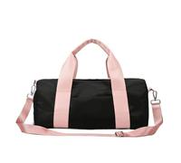 Sports Gym Handbag Women Fitness Swimming Training Bags Female Dance Yoga Mat Bag Outdoor Travel Luggage Pack with Shoes Pocket(Pink and Black)