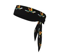 Sports Head Tie YYHHAOFA Butterfly Landed on Skateboard Picture Quick Dry Moisture Wicking, Bandeau athlétique multifonctionnel pour homme et femme
