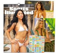 Sports Illustrated Calendrier 2026 - Calendrier mural surdimensionné 2026 de luxe avec plus de 100 autocollants de rappel (cadeaux pinup, fournitures de bureau)