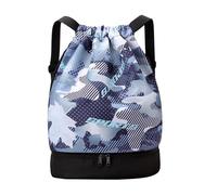 Sports String Bag - Shoe Compartment Storage Backpack, Drawstring Bags with Dry Wet Separation, Multi-Use Gym Travel Sack for Camping Hiking Beach Swimming Dancing Soccer Football