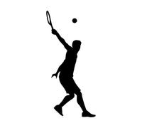 Sports Tennis Wide Swing Silhouette Tennis Sport Stickers muraux 42x90.5cm Plusieurs tailles disponibles Noir