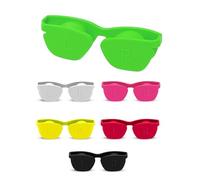SPORTS WORLD VISION 6PC Étui à lentilles de contact Style lunettes | Étui à lentilles de contact plat et rabattable Optishade | Joli étui voyage pour solution pour lentilles de in couleurs assorties