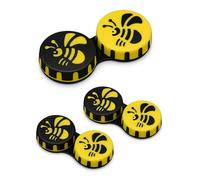 SPORTS WORLD VISION Étuis à lentilles Contact saisonniers & Amusants | 3PC Jolies boîtes de Rangement de Voyage avec Couvercle à vis pour lentilles de Contact Abeille | Marquage G/D sur Le Contenant