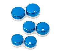 SPORTS WORLD VISION Étuis à lentilles de Contact OptiCool, Lot de 3 pièces Boîte à lentilles de Contact au Design Métallique - Porte-Solution de Contact à Visser, Style identique sur Commande