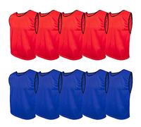SPORTSBIBS Chasuble Sport x10pcs, Bavoirs d'entraînement, Gilets Football pour Enfants, Juniors et Adultes, Maillot Training, Plus de 10 Couleurs, Universel XS S M L XL XXL (XXL 170-190cm