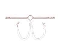Sportsheets - S&M Peaches ‘n CreaMe Collier avec Pinces à Tétons - Cream