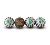 SPORTSPET Christmas Pudding Edition Lot de 4 mini balles rebondissantes en caoutchouc pour chien 45 mm