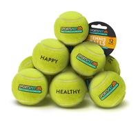 SPORTSPET Lot de 12 balles de tennis pour chien, extra rebondissantes, 64 mm