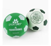 SPORTSPET Lot de 2 balles celtiques pour chiens de grande taille - Non toxiques, durables, flottantes dans l'eau - Couleurs officielles du club - 90 mm - Pour races de grande taille et puissantes