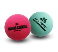 SPORTSPET Lot de 2 balles de rebond pour chien en caoutchouc naturel très durables (90 mm)