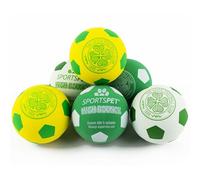 SPORTSPET Lot de 6 balles celtiques pour chien à rebond élevé | Balles en caoutchouc de qualité supérieure pour jeu actif | Non toxiques, flottent dans l'eau, couleurs officielles du club | Pour