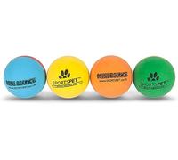 Sportspet Lot de 4 mini balles rebondissantes en caoutchouc pour chatons, chats et chiots