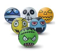 SPORTSPET Monsters Lot de 6 balles en caoutchouc à rebond élevé pour chiens | Non toxiques, flottent dans l'eau | 60 mm pour chiens de taille moyenne | Frankenstein, sorcière, vampire et plus encore