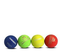 SPORTSPET Tough Bounce Lot de 4 balles pour chien en caoutchouc naturel très durables et résistantes, taille de la balle de tennis (65 mm), couleur 2