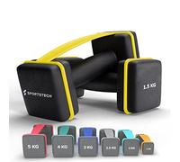 Sportstech Lot de 2 haltères avec boucle - Poids : 1, 1,5, 2, 2,5, 3, 4, et 5 kg - avec 1 an d'App STL Incluse - Paire d'haltères pour femmes - Kit de gym pour la maison et l'extérieur (1.5 Kg)
