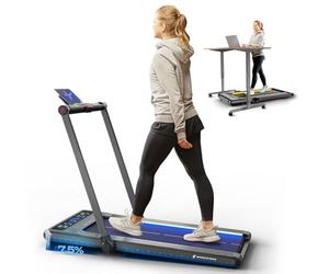 Sportstech Swalk Plus Tapis de Course 2 en 1 Pliable 3,5 CV jusqu'à 14 km/h, LED, Bluetooth, avec 1 an d'App STL, Marche & Course Maison/Bureau, Charge Max 130 kg