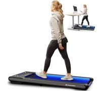 SPORTSTECH - Tapis De Course Swalk - pour Maison Ou Bureau - Fonction LED - Écran LCD - Jusqu'À 6km/h - Silencieux - Haut-Parleur Bluetooth - 127 x 56,5 x 11,5 cm