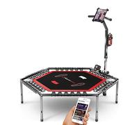 SPORTSTECH - Trampoline Fitness HTX100 - Home Trainer Tonifiant - Écran LCD Multifonctions - Support Smartphone - Porte-Bouteille - Montage Et Rangement Facile - L.127,3 x l.137,4 x H.111 cm