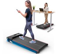 Sportstech Walking Pad Jusqu’à 6 km/h - Inclinaison Manuelle Jusqu’à 5 %, télécommande et Commande Via appli, écran LCD, podomètre, léger et Compact, roulettes de Transport, WalkMate Jusqu’à 120 kg