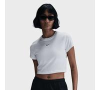 Nike Sportswear Chill Knit T-Shirt Court pour Femme, Blanc/Noir, HF9538-101, S