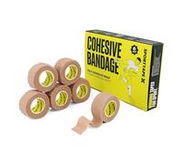 SPORTTAPE 6 Rouleaux Bande Cohésive Doigts 2,5 cm x 4,5 m | Bandage compressif beige autoadhésif | Tape pour pouce, orteils, gardien de but | Usage médical et premiers soins