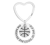 Sportybella Porte-clés de basket-ball - Cadeau de basket-ball - Cadeau de basketball She Believed She Could So She Did pour filles, cadeau de basket-ball parfait pour les joueurs