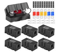 SPORWAY 6 Pièces ANS Porte Fusible : Porte Fusible de Voiture et 6 Méga Fusibles (2 x 40A, 2 x 50A, 2 x 60A), avec 12 Borne, Pour Voiture, Bateau, SUV, Camion