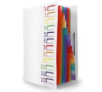 SPORWAY Classeur de projet A4 - Extensible - 12 compartiments - Portable - Classeur de fichiers coloré - Pour papiers, reçus, enveloppes - Blanc