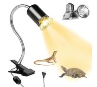 SPORWAY Lampe chauffante pour tortues avec pince, lampe chauffante 50 W pour terrarium de reptiles avec 2 ampoules UVA/UVB, lampe chauffante pour tortues, lézards et araignées