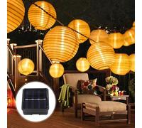 SPORWAY Lampions solaires extérieurs 12 m - Résistant -températures - 40 LED - Guirlande lumineuse étanche IP65 - 8 modes - Balcon, jardin, terrasse - Blanc chaud