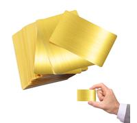 SPORWAY Lot de 100 cartes de visite vierges : cartes de visite en métal, vierges en aluminium, cartes de visite gravées, 86 x 54 x 0,21 mm, pour cartes cadeaux à la maison, bureau, dorées