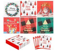 SPORWAY Lot de 100 serviettes de Noël rouges : serviettes en papier pour Noël - 33 x 33 cm (120)