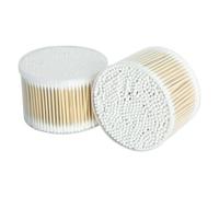 SPORWAY Lot de 1000 cotons-tiges naturels avec double pointe ronde - 12 cm - Bâtonnets de nettoyage pour appareil photo, clavier, maquillage, polissage