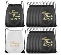 SPORWAY Lot de 11 sacs de gym pour mariée - En toile - Avec cordon de serrage - Accessoires de mariée - Cadeau pour enterrement de vie de jeune fille, fête de mariée, bleu, 42 x 34 cm