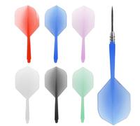 SPORWAY Lot de 18 ailettes de fléchettes avec tiges : tiges et ailettes, tiges de fléchettes intégrées durables pour fléchettes avec filetage 2BA, ailettes de fléchettes longues, accessoires de