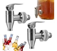 SPORWAY Lot de 2 distributeurs de boissons : robinet de rechange en acier inoxydable 304, robinet rotatif de 16 mm, robinet de rechange pour conteneur en verre, robinet pour boisson, café, bière