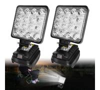 SPORWAY Lot de 2 lampes à batterie pour Makita 18 V : lampe de travail LED à batterie Projecteur portable Projecteur de chantier Lampe de poche pour Makita 18 V