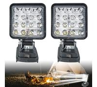 SPORWAY Lot de 2 lampes de travail sans fil pour Makita 18V : lampe de travail LED, projecteur LED sans fil, lampe de chantier portable, lampe torche, lampe frontale pour Makita 18V