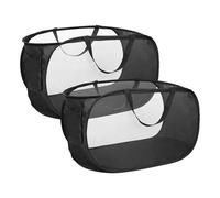 SPORWAY Lot de 2 Paniers à Linge Pliables Pop-Up 36 x 36 x 58 cm en Maille - Panier de Rangement pour Salle de Bain et Chambre à Coucher
