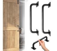 SPORWAY Lot de 2 poignées de porte noires : poignée de porte coulissante, poignées de porte de grange, poignées de porte de grange, poignées de porte d'armoire, poignées de porte de grange pour
