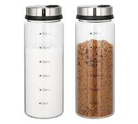 SPORWAY Lot de 2 pots à épices de 300 ml avec 3 types de trous d'épices, organisateur d'épices, boîte à épices, étagère à épices pour cuisine, salle à manger, barbecue en plein air (300 ml)