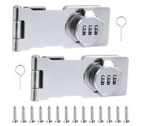 SPORWAY Lot de 2 serrures à combinaison : serrure de sécurité pour armoire avec code chiffré 4,5 pouces 3 trous pour casier, bagages, armoires (argenté)