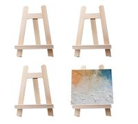 Sporway Lot de 4 mini chevalets de table en bois - 15 x 20 cm - Petit support pour cadre photo - Chevalet de mariage - Pour peinture, dessin, œuvres d'art, exposition