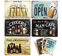 SPORWAY Lot de 5 signes de bar rétro - 20 x 30 cm - Plaque murale amusante - Plaque murale rétro nostalgie - En métal de qualité supérieure - Pour maison, café, bar, club