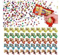 SPORWAY Lot de 60 canons à confettis : ensemble de mini canons à confettis, canon à confettis pour fêtes, carnaval, anniversaires, mariages, nouvel an, anniversaires