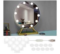 SPORWAY Lumière de Miroir Lampe Maquillage, LED Lumière Coiffeuse 10 Ampoules Intensité Variable, 3 Couleurs et 10 Luminosité Style Hollywood Lumière Coiffeuse pour Maquillage Coiffeuse Salle de Bain