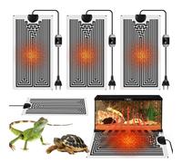 SPORWAY Reptile Lot de 3 tapis chauffants pour terrarium, régulateur de température, tapis chauffant, tapis chauffant réglable pour reptiles, tortues, serpents, lézards, gecko, cancer émite,
