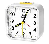 SPORWAY Réveil Silencieux sans Tic-Tac: Réveils Quartz Petite Réveil De Voyage avec Lumière et Snooze pour Chambre à Coucher Bureau Voyage (Blanc)